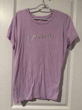 PINK Victoria's Secret Lavender Short Sleeve Tee with Metallic Logo